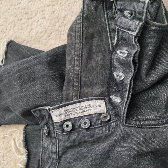 Cult of Individuality 36 Mens Black Denim Cut Off Raw Hem MODIFIED Shorts READ - Picture 5 of 6